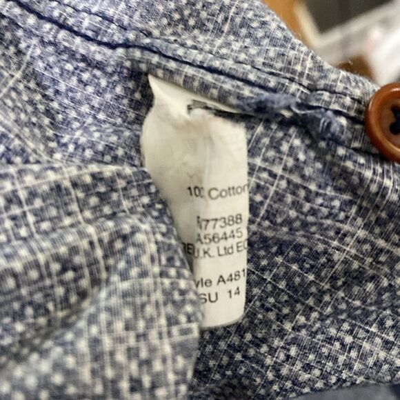 J.Crew Textured Blued Buttoned Down Mens Shirt A4813 Cotton - Picture 7 of 9